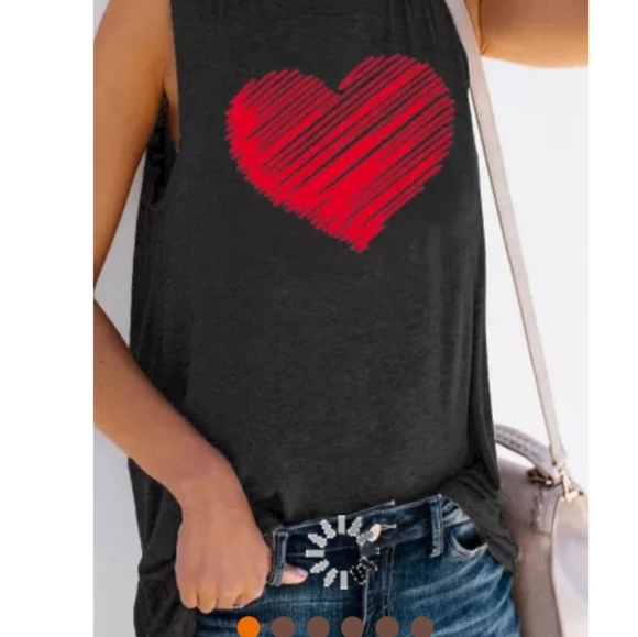 1 2x left❣New boutique loose fit heart tank - Picture 7 of 10